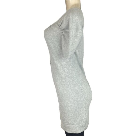 Banana Republic PS Gray Heather Square Neck Silk Cashmere Mix Short Sleeve Dress - Picture 5 of 6